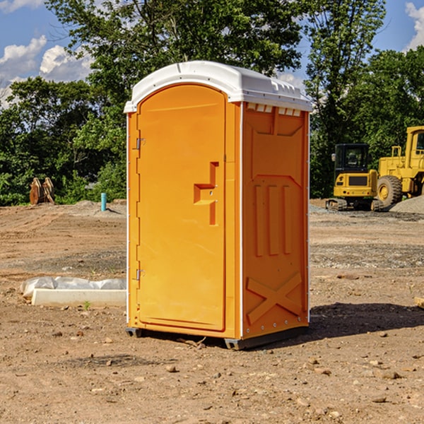 how often are the porta potties cleaned and serviced during a rental period in Schuyler